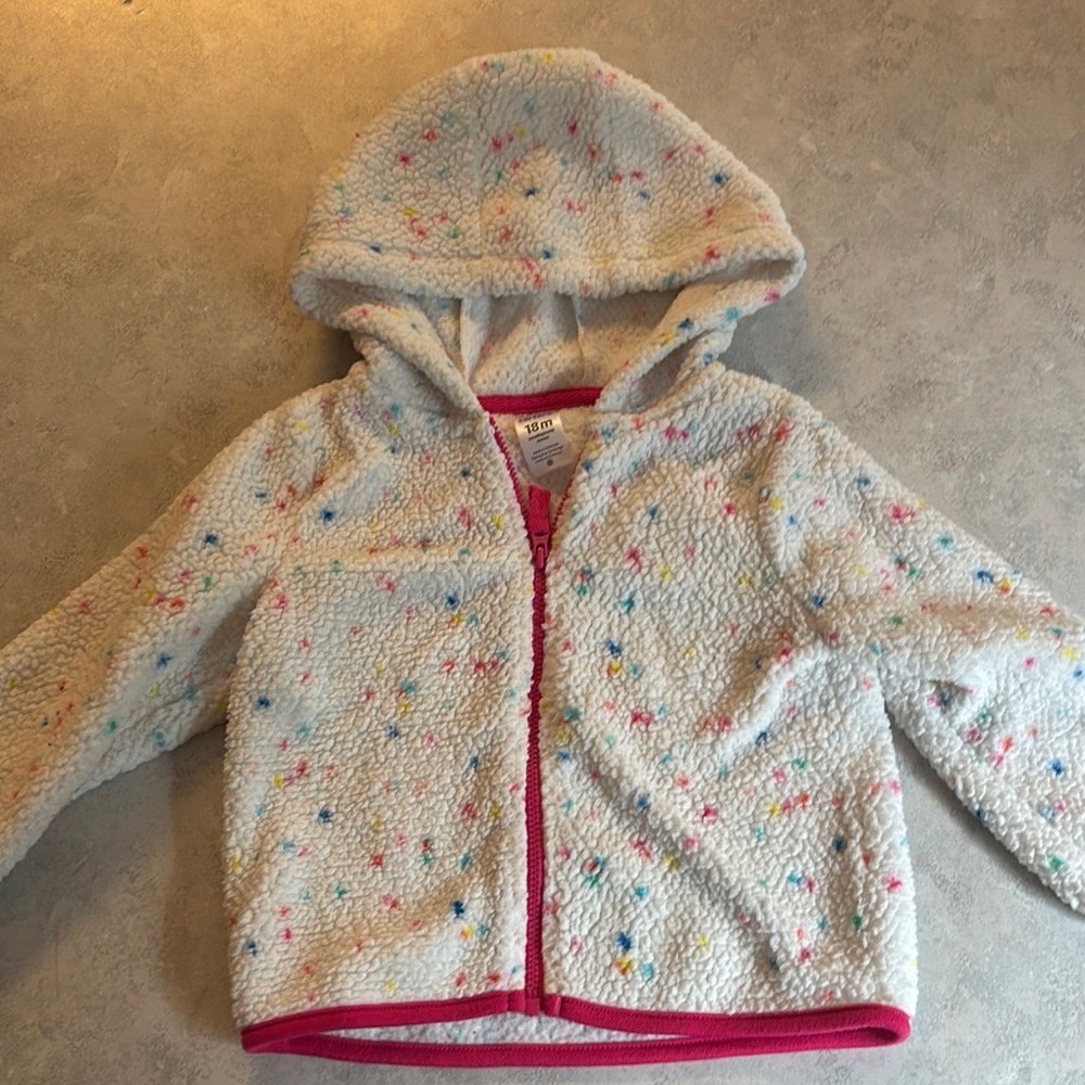 Carter's light fuzzy jacket girls